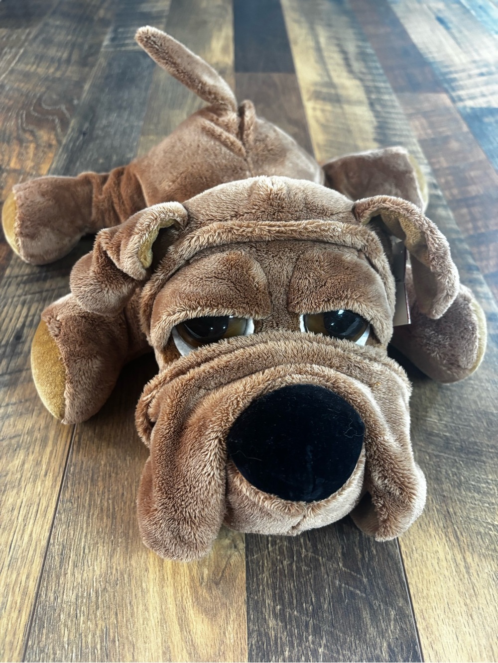 Russ Berrie “Lil Peepers” Puddie Shar-pei/Bulldog plush stuffed Vtg 14”